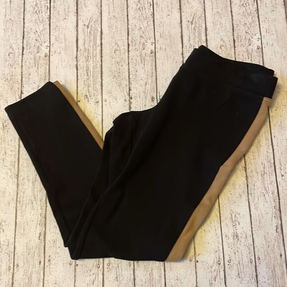 Cache Black Leggingss with tan side stripe size medium - Picture 2 of 4
